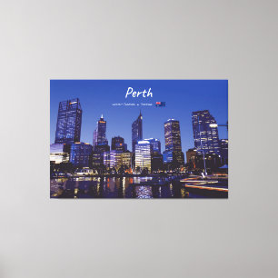 Perth, Australia - City Skyline Night Canvas Print