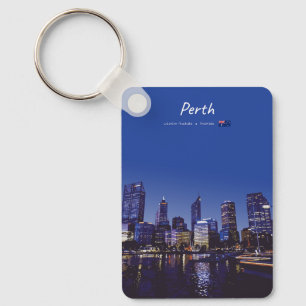 Perth, Australia - City Skyline Night Classic Keychain