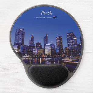 Perth, Australia - City Skyline Night Gel Mouse Pad