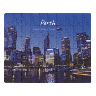 Perth, Australia - City Skyline Night Jigsaw Puzzle