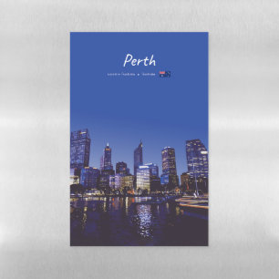 Perth, Australia - City Skyline Night Magnetic Dry Erase Sheet