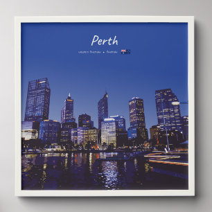 Perth, Australia - City Skyline Night Peel And Stick Photo Tile