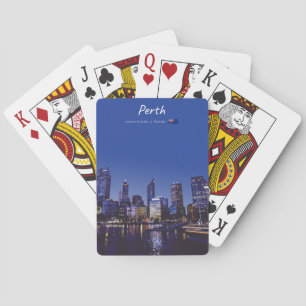 Perth, Australia - City Skyline Night Poker Cards