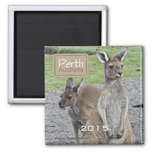 Perth Australia Kangaroo Fridge Magnet Change Year