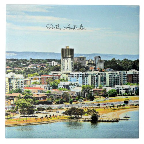 Perth Australia panoramic view Ceramic Tile