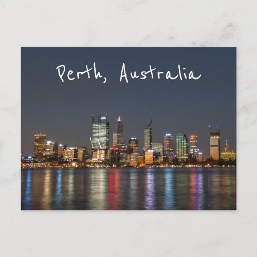 Perth Australia Skyline by night Postcard