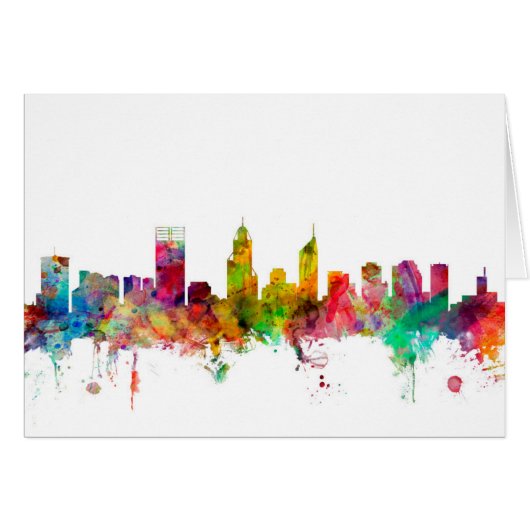 Perth Australia Skyline Cards (Front Horizontal)