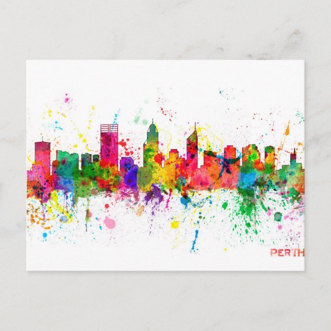 Perth Australia Skyline Postcard (Front)
