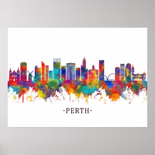 Perth Australia Skyline Poster