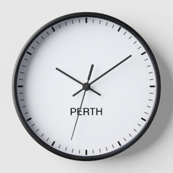 Perth Australia Time Zone Newsroom Style Clock by inspirationzstore at Zazzle