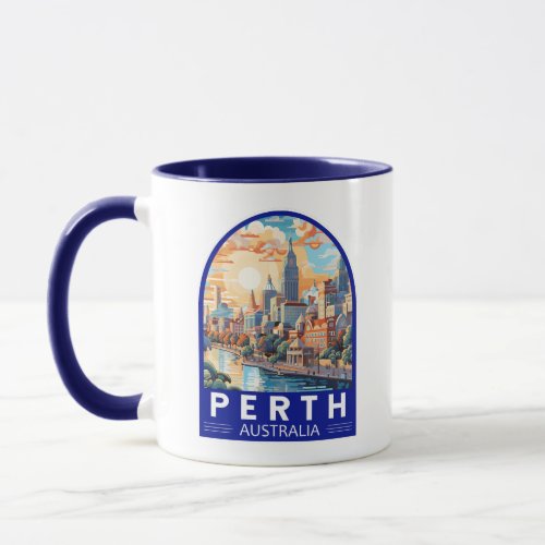 Perth Australia Travel Art Vintage Mug