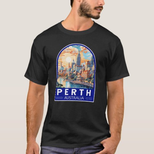 Perth Australia Travel Art Vintage T_Shirt