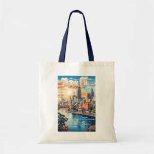 Perth Australia Travel Art Vintage Tote Bag