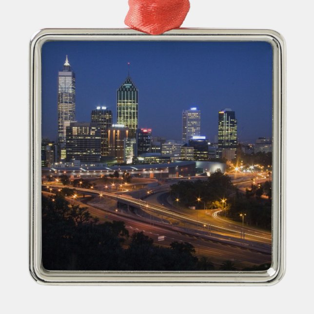 Perth, Australia. View of downtown Perth from Metal Ornament (Front)