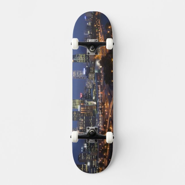 Perth, Australia. View of downtown Perth from Skateboard (Front)