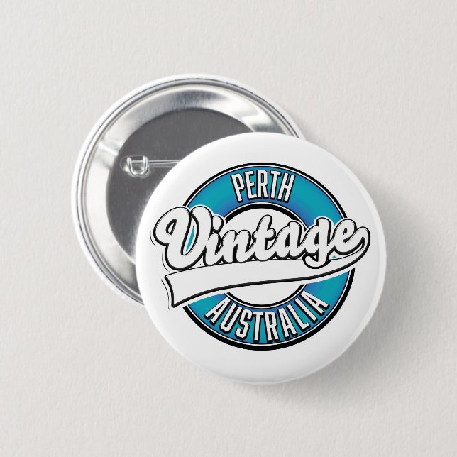 Perth Australia vintage logo Button (Front & Back)