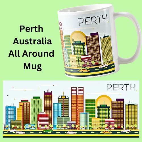 PERTH City Illustration Coffee Mug