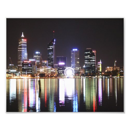 Perth City Night Skyline Austraila 10 x 8_ Print