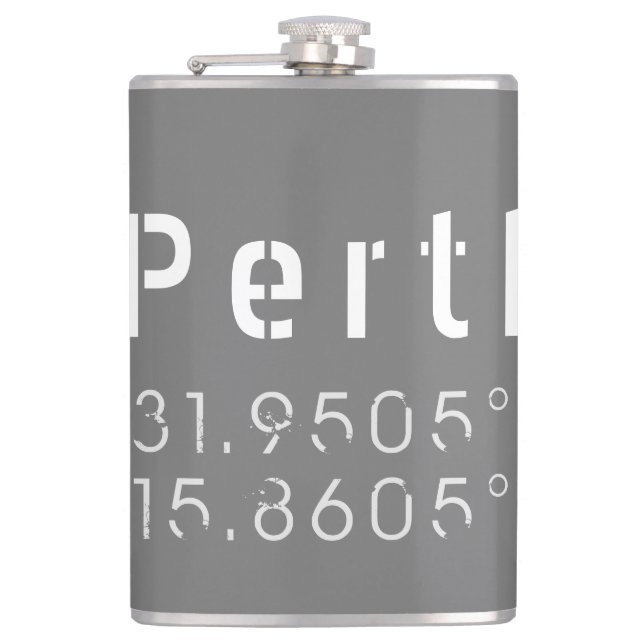 Perth Latitude and Longitude Flask (Front)