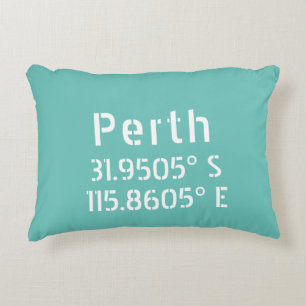 Perth Latitude Longitude Accent Pillow