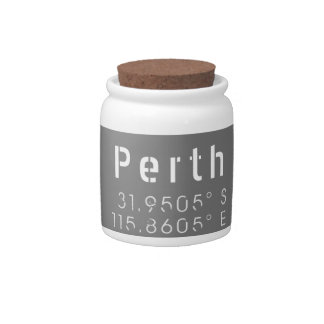 Perth Latitude Longitude Candy Jar