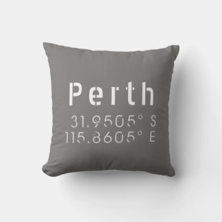 Perth Latitude Longitude Throw Pillow