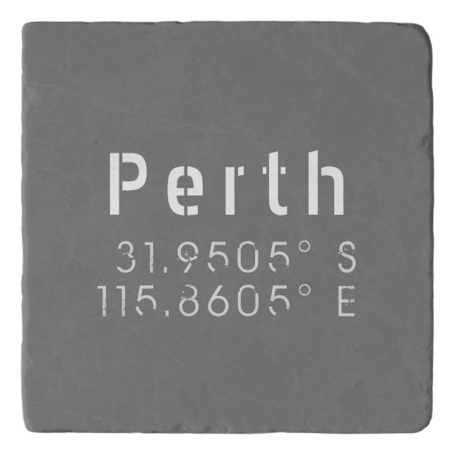 Perth Latitude Longitude Trivet (Front)