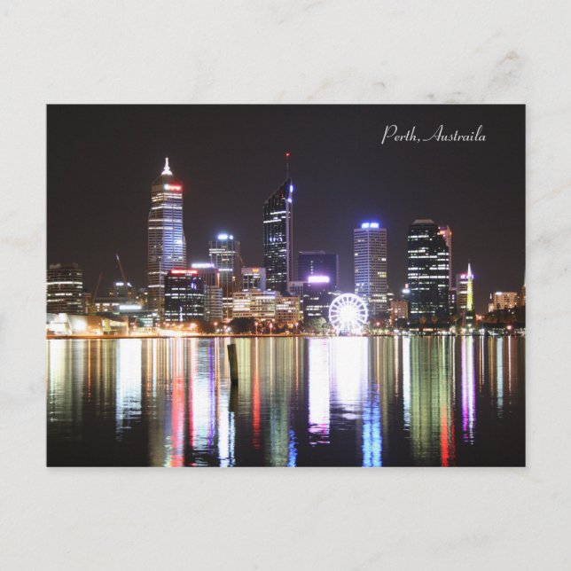 Perth Night Skyline - Postcard (Front)
