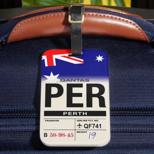 Perth PER Australia Airline Luggage Tag