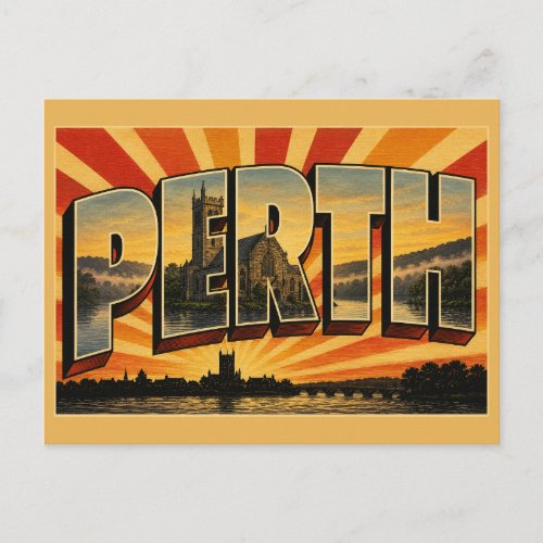 Perth Scotland Vintage Travel Art Postcard