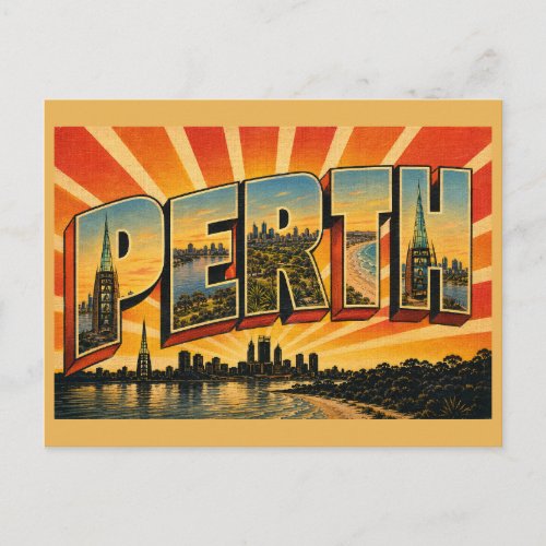 Perth Western Australia Riverside City Art Postcard