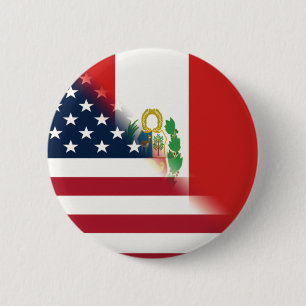 Peru America Flag Peruvian American Flag Button