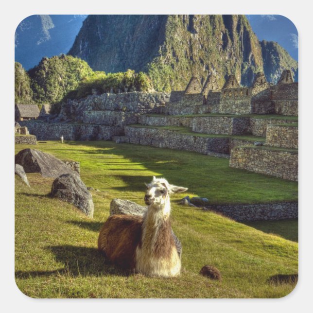 Peru, Andes, Andes Mountains, Machu Picchu Square Sticker (Front)