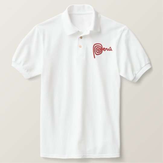 Peru Brand Marca Peru Embroidered Polo Shirt Zazzle Com