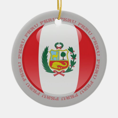 Peru Bubble Flag Ceramic Ornament