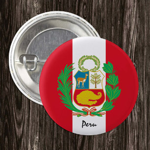 Peru button, patriotic Peruvian Flag fashion Button