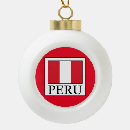 Peru Ceramic Ball Christmas Ornament