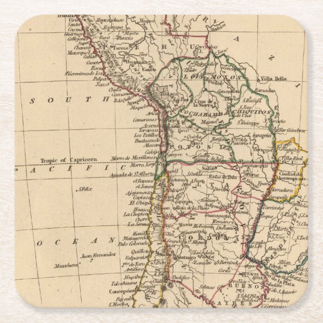Peru, Chili, La Plata Square Paper Coaster (Front)