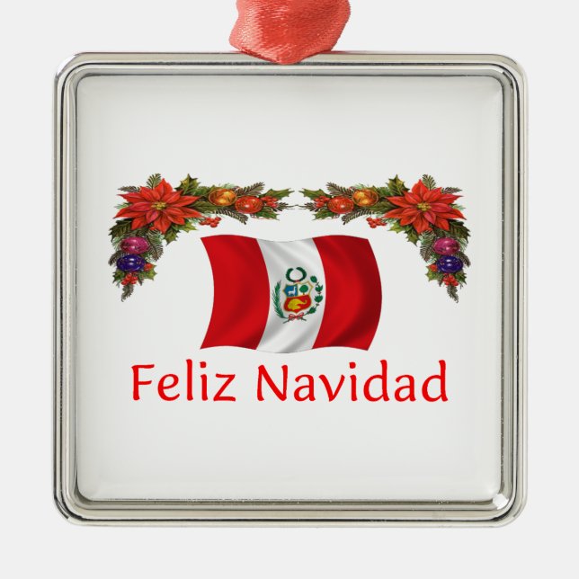 Peru Christmas Metal Ornament (Front)