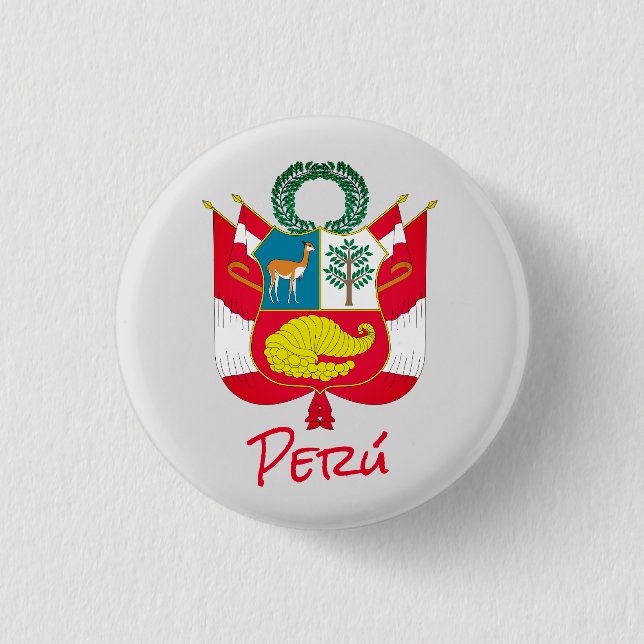 Peru Coat of Arms Button (Front)