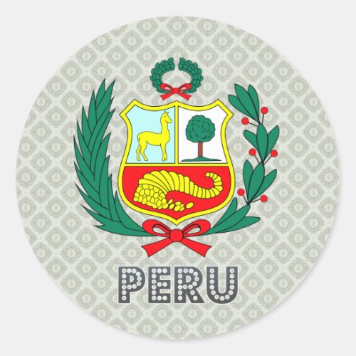 Peru Coat of Arms Classic Round Sticker