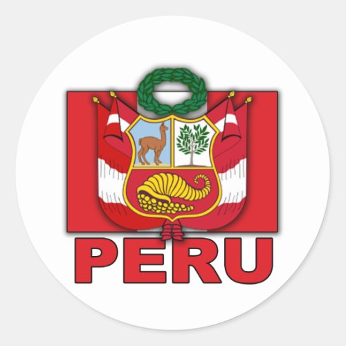 Peru Coat of Arms Classic Round Sticker