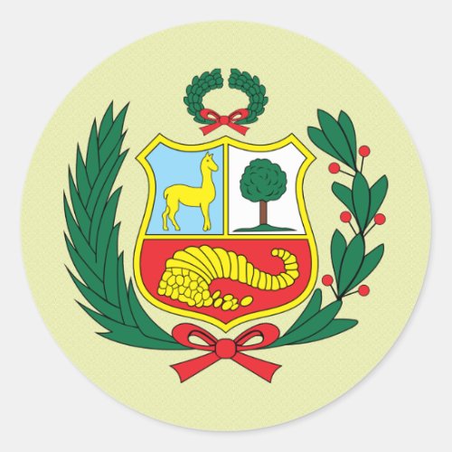 Peru Coat of Arms detail Classic Round Sticker