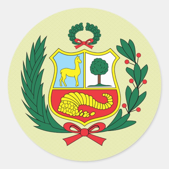 Peru Coat of Arms detail Classic Round Sticker (Front)