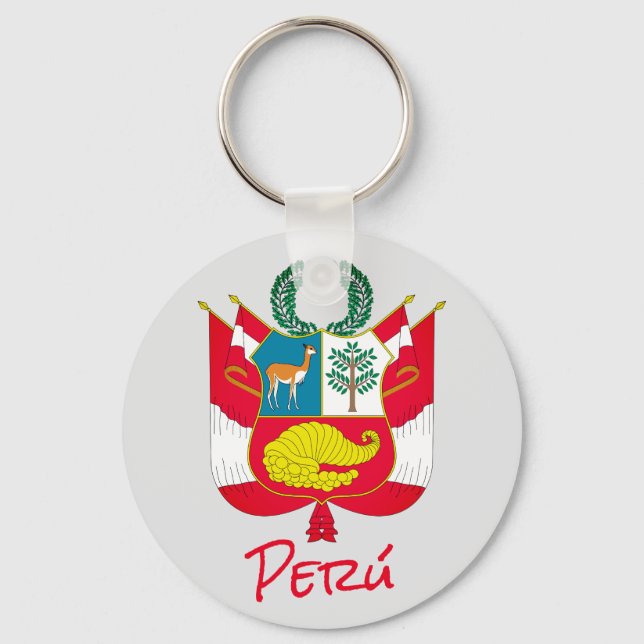 Peru Coat of Arms Keychain (Front)
