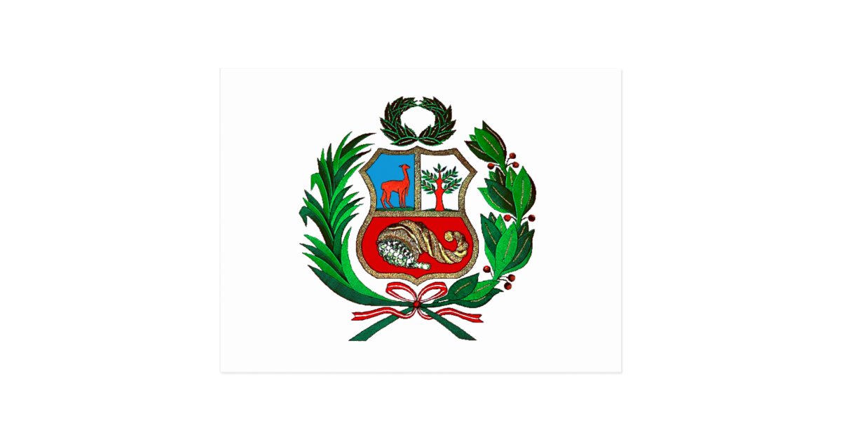 Peru coat of arms postcard | Zazzle.com