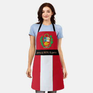 Peru Cooking, Peruvian Flag Chefs kitchen Apron