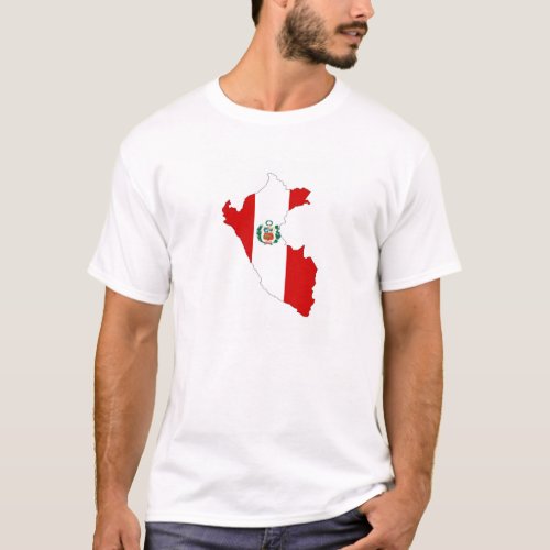 peru country flag shape map symbol T_Shirt