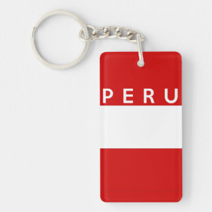 peru country flag symbol name text keychain
