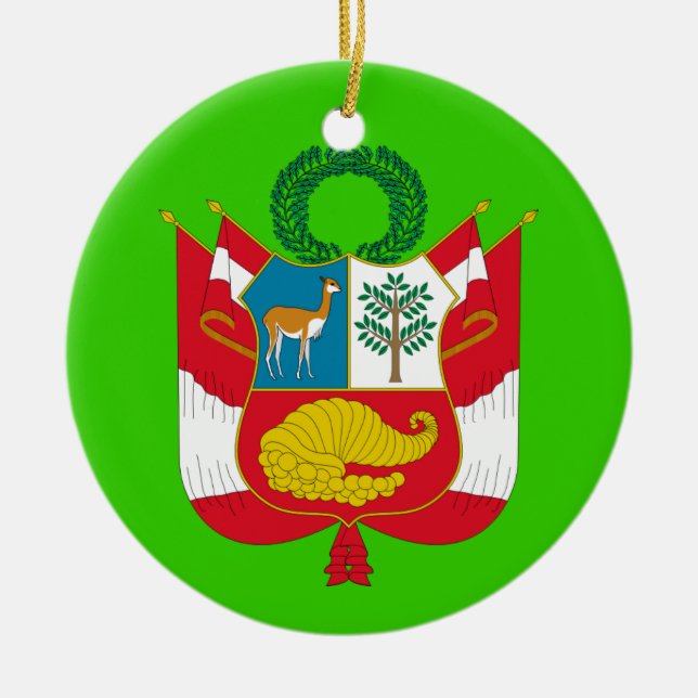 PERU* Custom Coat of Arms Ceramic Ornament (Front)